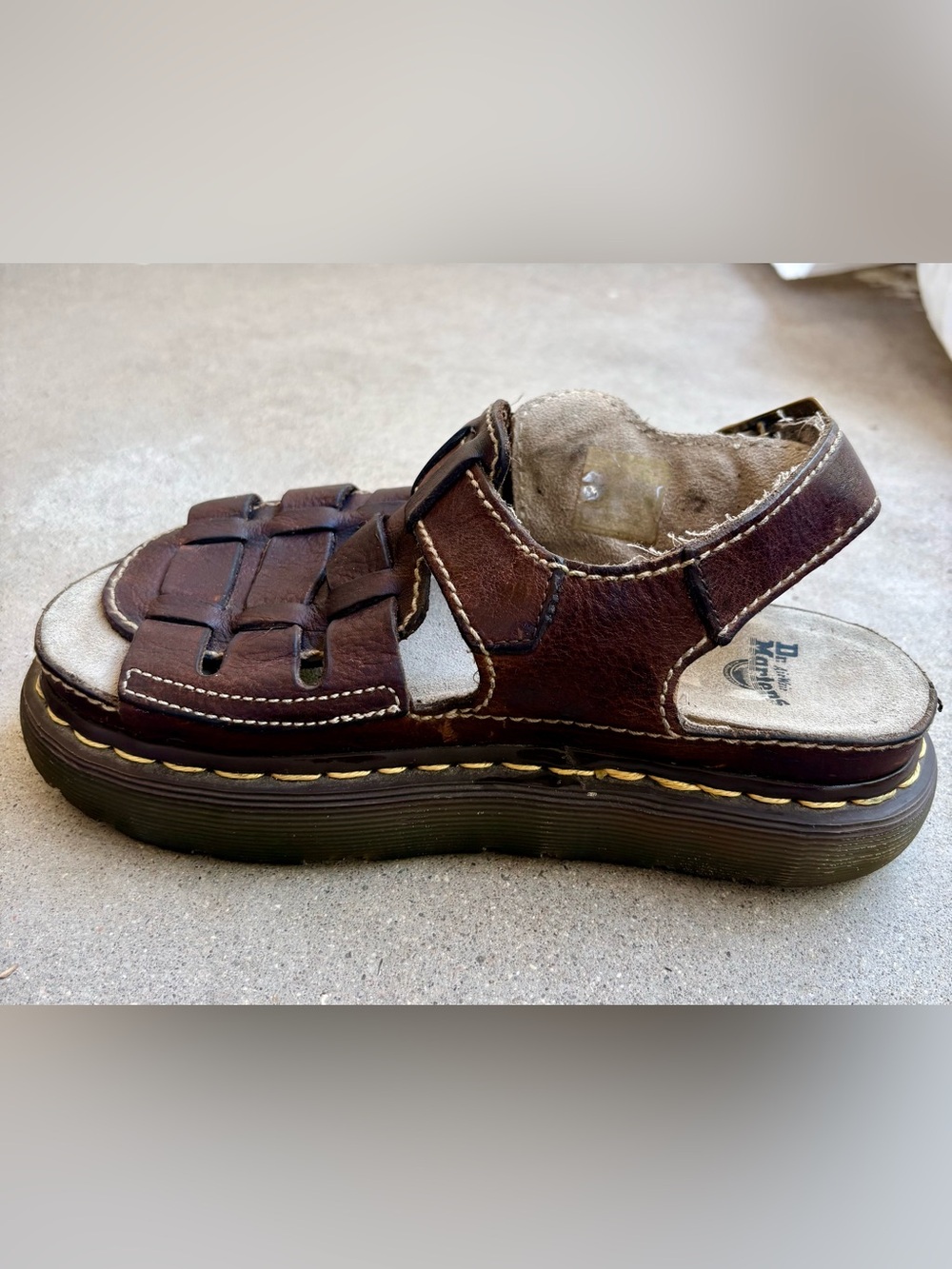 Vintage Y2K Dr Martens Fisherman Sandals EU 37 US 6 Brown Leather Rare EUC - Picture 2 of 9